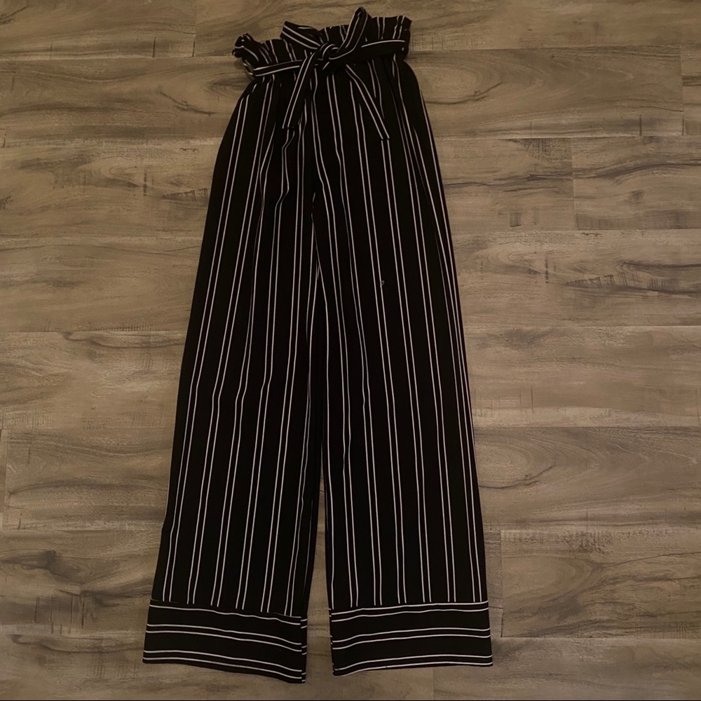 Black and White Striped Pants